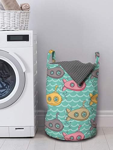 Vibrant Submarine Laundry Hamper with Drawstring Closure