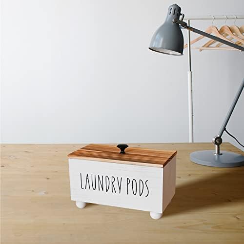 Sturdy Wooden Laundromat Storage with Farmhouse Style Lid