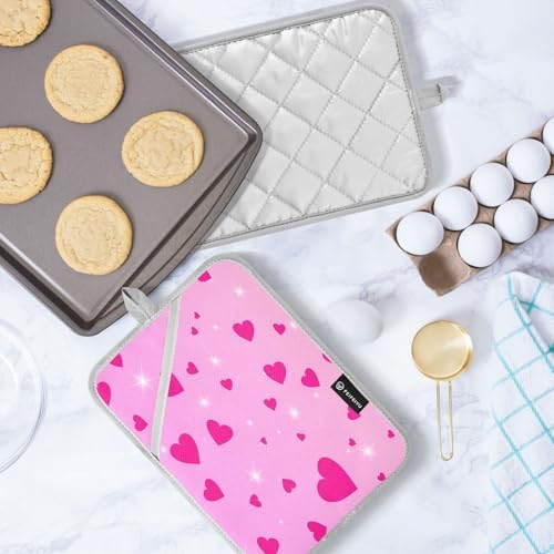 Perfect Heat-Resistant Pink Heart Potholders for Kitchen Use