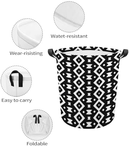 Monochrome Pattern Laundry Baskets Multi-functional Storage for Home Travel College