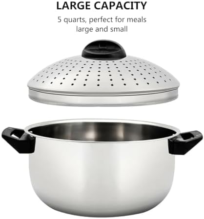 48 qt Stainless Steel Pasta Pot with Strainer Lid and Locking Feature