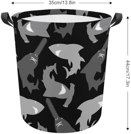 Shark-Design Waterproof Laundry Hamper with Easy Carry Handles