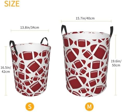 Football Folding Laundry Basket with Handles for Efficient Storage