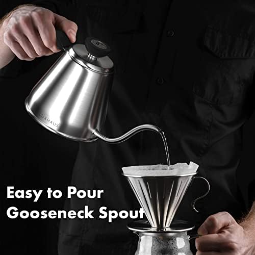 LuxHaus Gooseneck Coffee Kettle - 40oz for Home Commercial Use