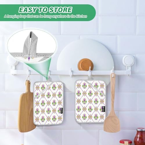 KCLDECI Heat-Resistant Oven Mitt Set 2 for Baking Cooking