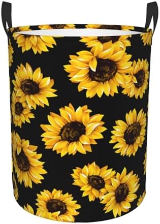 Sunflower Folding Laundry Basket - Durable Waterproof Organizer for Home Car
