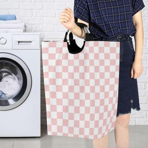 Stylish Pink Checkered Organizer Basket for Kids