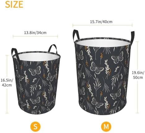 Weekend Get-Away Butterfly Laundry Hamper Collapsible with Handles 100 polyester