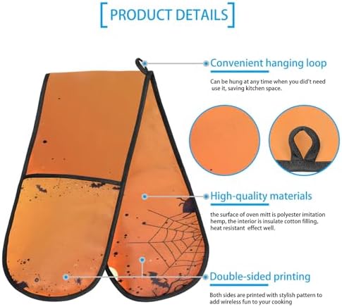 Gublec Halloween Spooky Web Oven Mitts