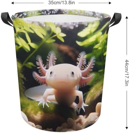 MEIKKO Cute Axolotl Laundry Hamper Nature Laundry Basket