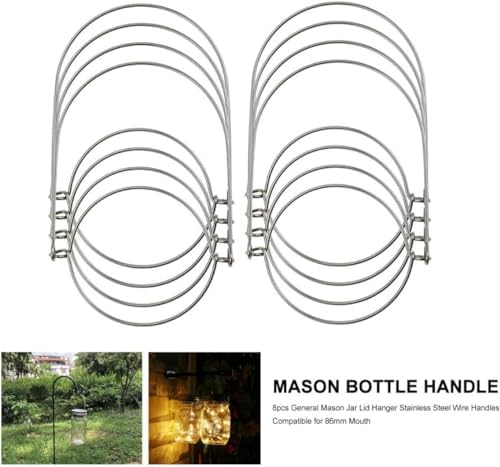 Premium Stainless Steel Mason Jar Wire Hangers Hanging Cables for Mason Jars