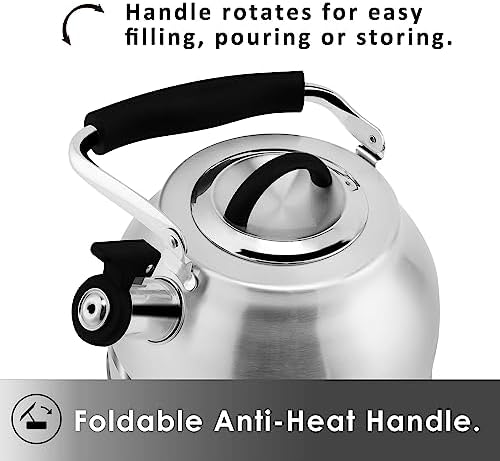 Rorence 3 Quart Stainless Steel Tea Kettle by Home Kitchen