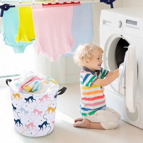MEIKKOMonkey Pattern Storage Basket - Durable Waterproof Organizer for Home Travel