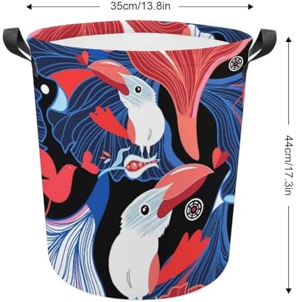 Valentines Day Love Birds Abstract Laundry Hamper