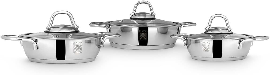 7-Piece Stainless Steel Cookware Set - Durable Non-Stick and Perfectly Balanced