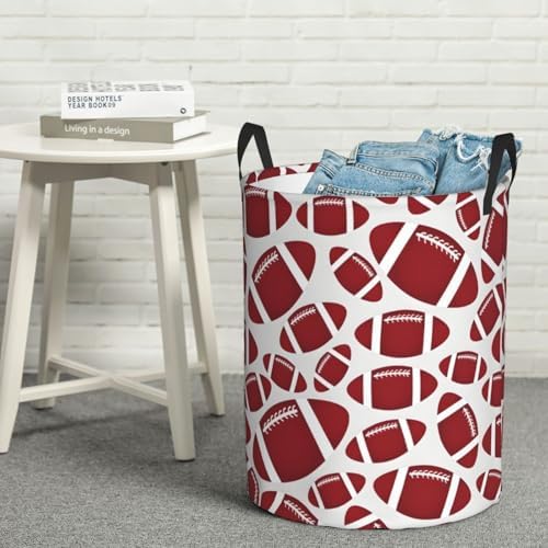 Football Folding Laundry Basket with Handles for Efficient Storage