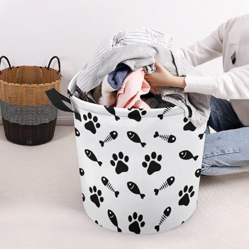 Meet Your Perfect Feline Friend The Cat Paw Fish Bone Laundry Basket