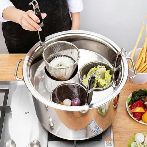 Stainless Steel Home Kitchen Pasta Pot with Colander and Divider Set