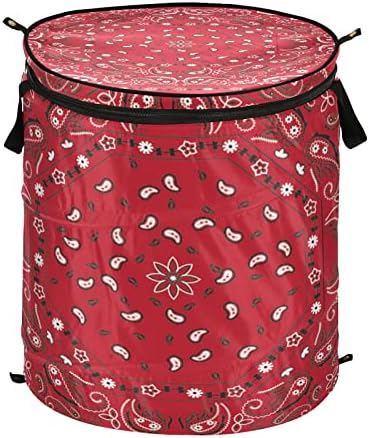 PoeticCity Red Bandana Laundry Hamper