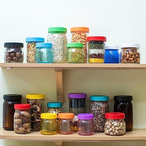 Jumterlee 9-Piece Yellow Mason Jar Lids with Silicone Rings
