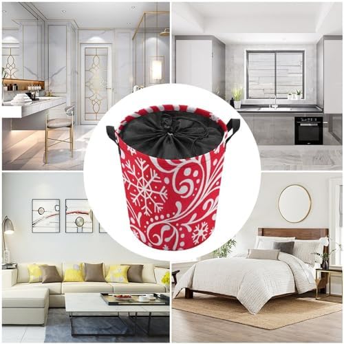 Christmas White Snowflakes Laundry Basket