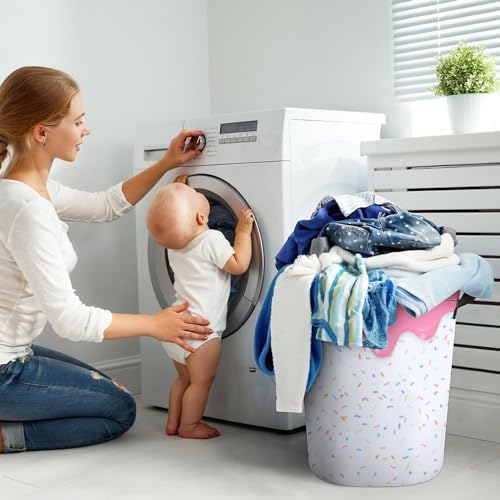 Pink Dripping Liquid Laundry Hamper Donut Basket for Dorms and Bedrooms
