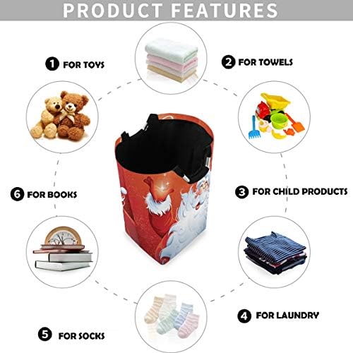 Visesunny Large Christmas Collapsible Laundry Basket with Handle