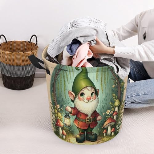MEIKKO Cute Gnome Laundry Basket Durable Stylish for Clean Storage