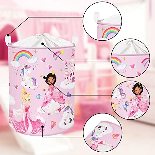 Clastyle Princess Unicorn Pink Girls Storage Basket