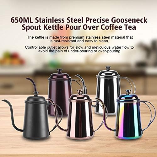 Stainless Steel 650ML Gooseneck Durable Elegant Coffee Kettle