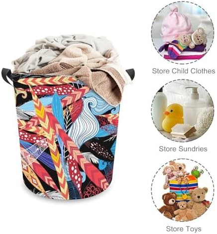 Leaves Feathers Vintage Laundry Hamper