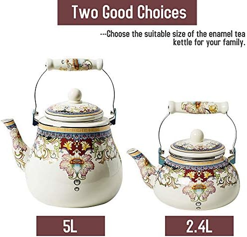 Stylish Floral Design Leaking-Proof Ceramic Kettle for Home Kitchen