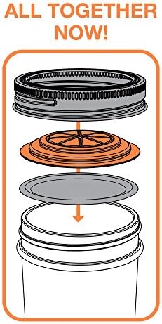 Jarware Orange JellyLid Set for Mason Jars Durable BPA Free