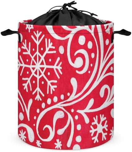 Christmas White Snowflakes Laundry Basket