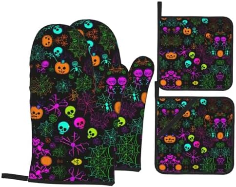 Halloween Oven Mitts Pot Holders Set