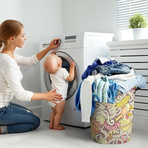 Cartoon Retro Ice Cream Summer Laundry Hamper