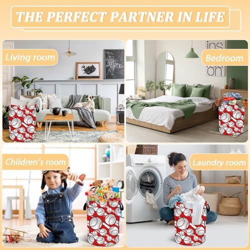 Baseball Texture Water Resistant Folding Laundry Hamper