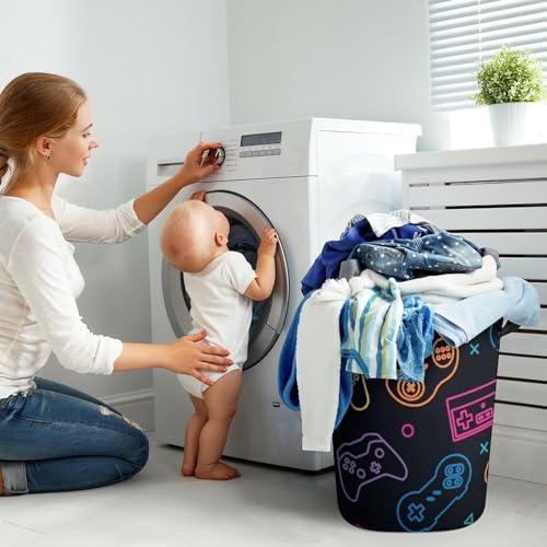 Neon Gamepad Laundry Hamper