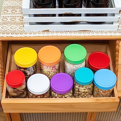 Jumterlee 9-Piece Yellow Mason Jar Lids with Silicone Rings