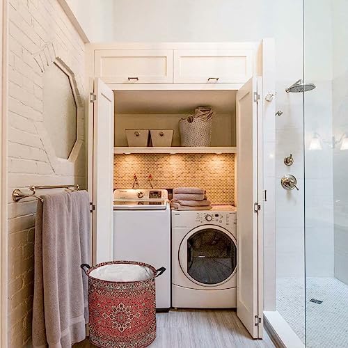 Abstract Red Collapsible Laundry Basket