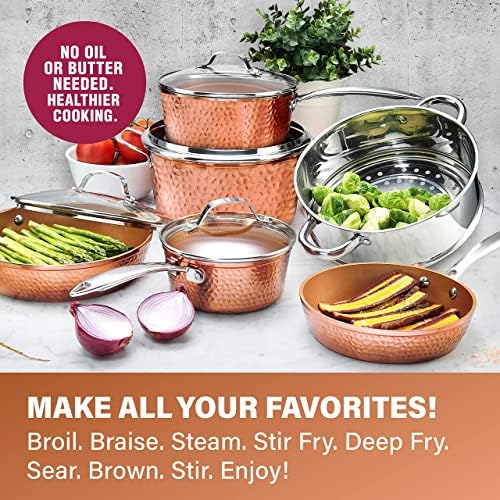 Gotham Steel 15 Pc Hammered Ceramic Cookware Set