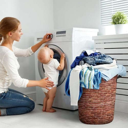 Red Brick Wall Laundry Hamper - Waterproof Toy Organizer