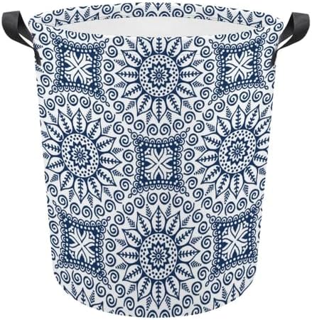 MEIKKO Blue Ethnic Vintage Laundry Hamper