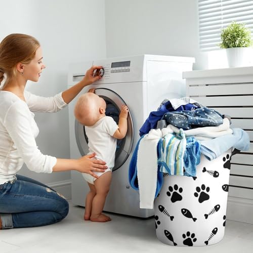 Meet Your Perfect Feline Friend The Cat Paw Fish Bone Laundry Basket