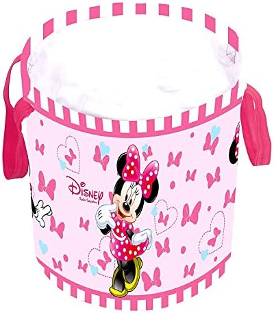 Kuber Industries Disney Minnie Print Foldable Laundry Basket with Handles