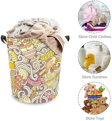Cartoon Retro Ice Cream Summer Laundry Hamper