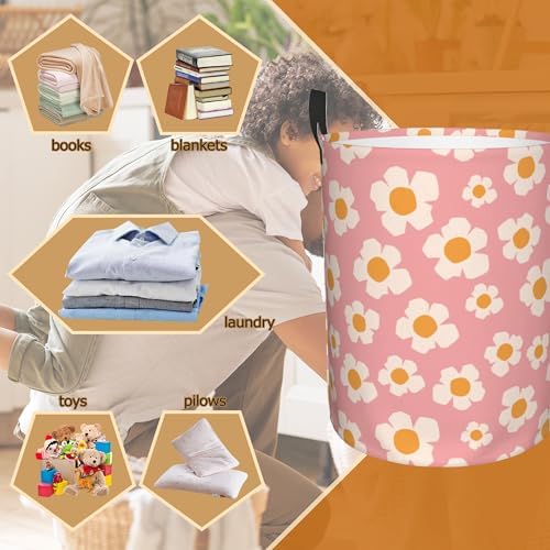 Large Retro Storage Bin Fits 16x20inch Collapsible Diary Floral Pattern