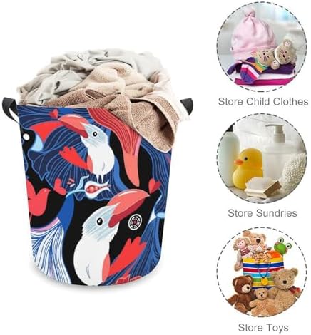 Valentines Day Love Birds Abstract Laundry Hamper