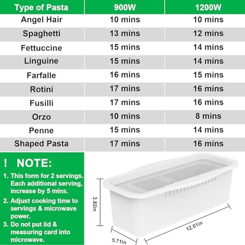 Potahouse Microwave Pasta Cooker with Strainer Lid