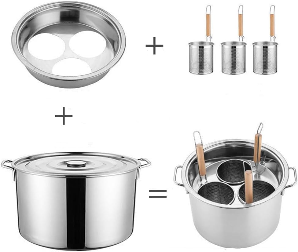Pasta Cooker with 3 Strainer Baskets Set